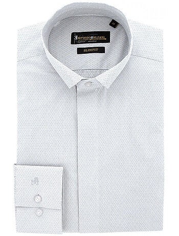Chemise homme mode col cousu mao à motifs coupe cintrée MILO Emporio balzani