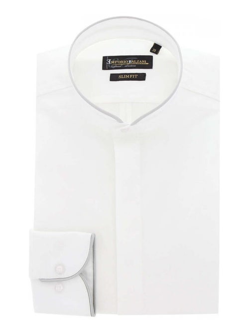 Chemise homme mode col mao coupe cintrée MAO Emporio balzani Blanc , 41 - Kiabi