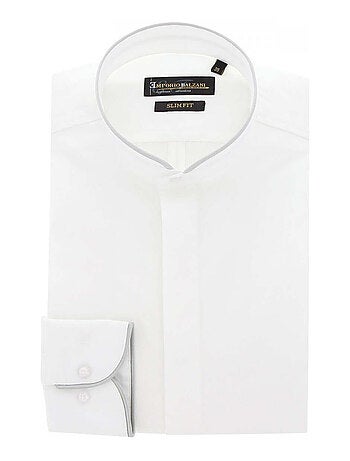 Chemise homme mode col mao coupe cintrée MAO Emporio balzani Blanc , 41