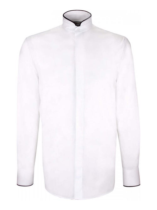 Chemise homme mode col mao coupe cintrée MAO Emporio balzani Blanc , Noir , 39 - Kiabi