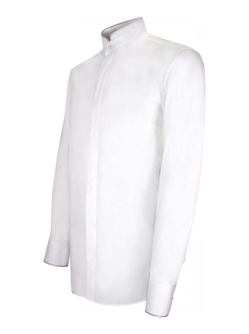 Chemise homme mode col mao coupe cintrée MAO Emporio balzani Blanc , Noir , 44 Blanc Noir - Kiabi