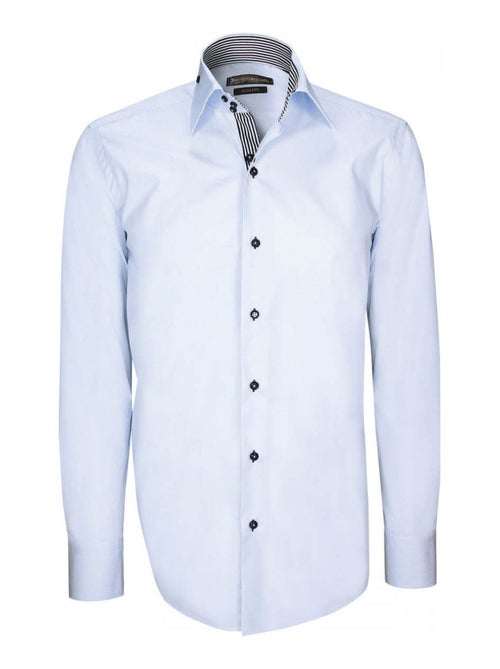 Chemise homme mode coupe cintrée ELEGANZA Emporio balzani Blanc , Bleu , 40 - Kiabi