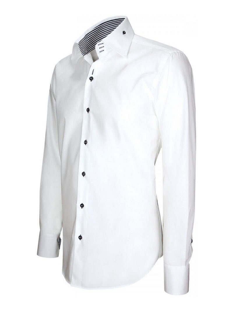 Chemise homme mode coupe cintrée ELEGANZA Emporio balzani Blanc , Bleu , 40 Blanc Bleu - Kiabi