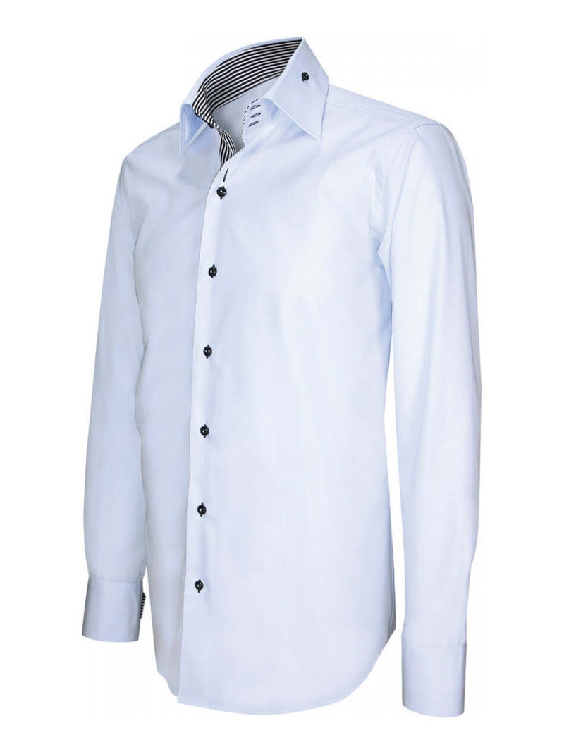 Chemise homme mode coupe cintrée ELEGANZA Emporio balzani Blanc , Bleu , 40 Blanc Bleu - Kiabi