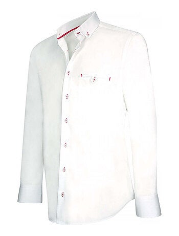 Chemise homme mode coupe cintrée ETHAN Andrew Mac Allister Blanc , Rouge , 38