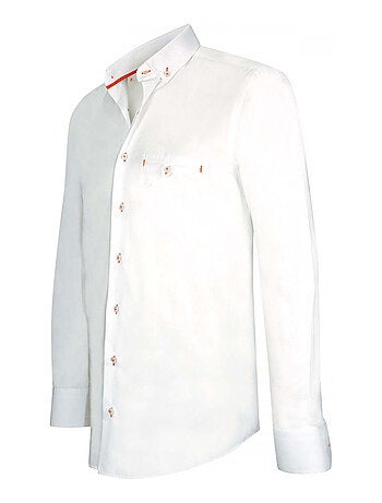 Chemise homme mode coupe cintrée ETHAN Andrew Mac Allister Blanc , Rouge , 38