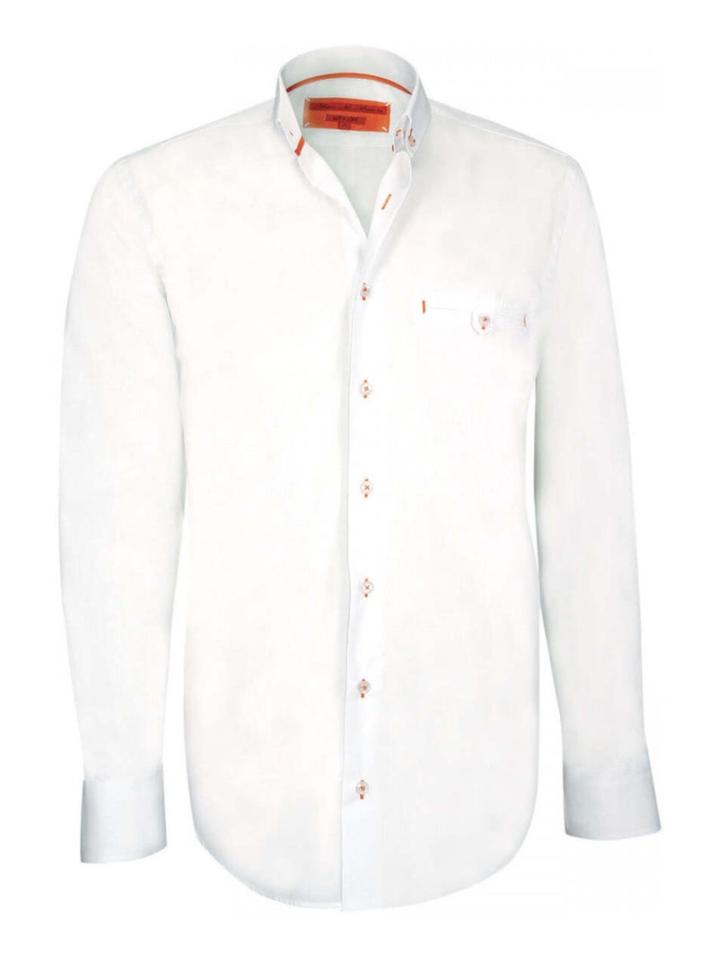 Chemise homme mode coupe cintrée ETHAN Andrew Mac Allister Blanc , Orange , 45 Blanc Orange - Kiabi