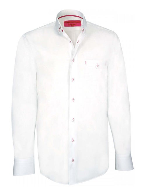 Chemise homme mode coupe cintrée ETHAN Andrew Mac Allister Blanc , Orange , 45 - Kiabi