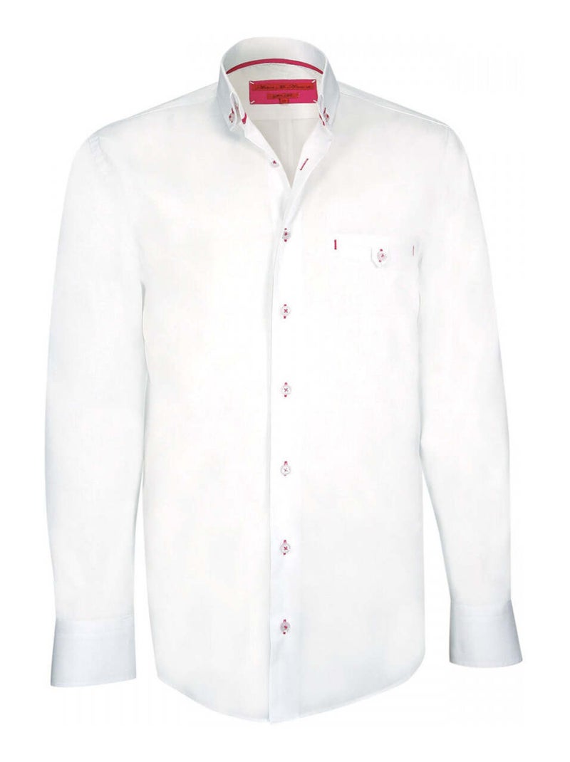 Chemise homme mode coupe cintrée ETHAN Andrew Mac Allister Blanc , Orange , 45 Blanc Orange - Kiabi