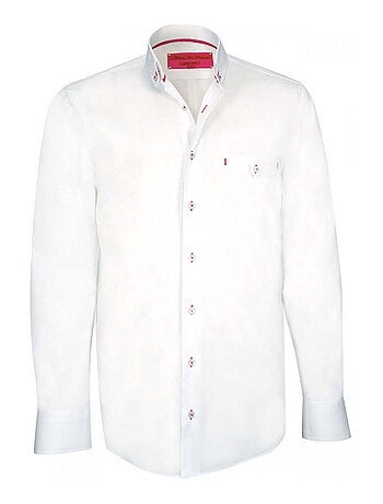 Chemise homme mode coupe cintrée ETHAN Andrew Mac Allister Blanc , Rouge , 38