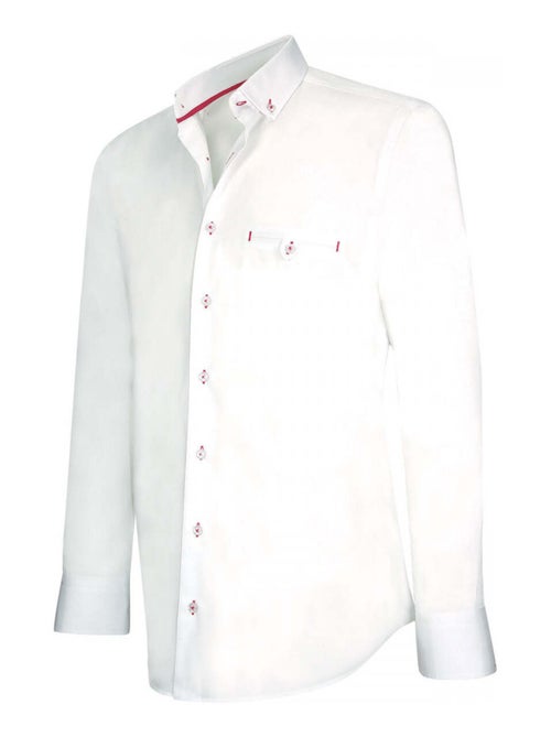 Chemise homme mode coupe cintrée ETHAN Andrew Mac Allister Blanc , Rose , 44 - Kiabi