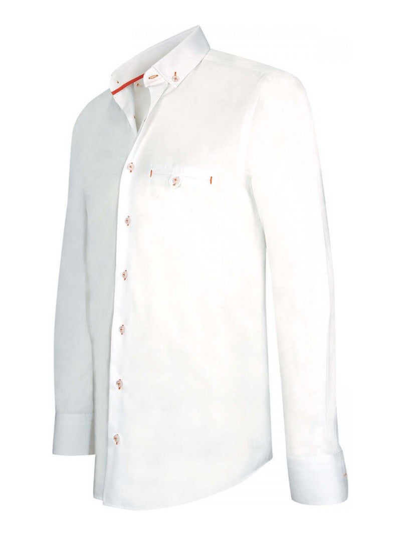 Chemise homme mode coupe cintrée ETHAN Andrew Mac Allister Blanc , Rouge , 43 Blanc Rouge - Kiabi