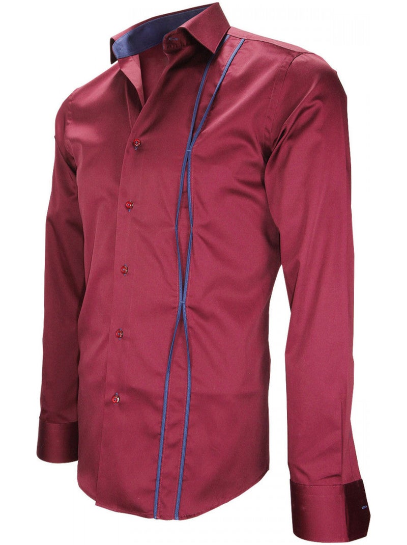 Chemise homme mode coupe cintrée ICKENHAM Andrew Mac Allister Bordeaux , 41 Bordeaux - Kiabi