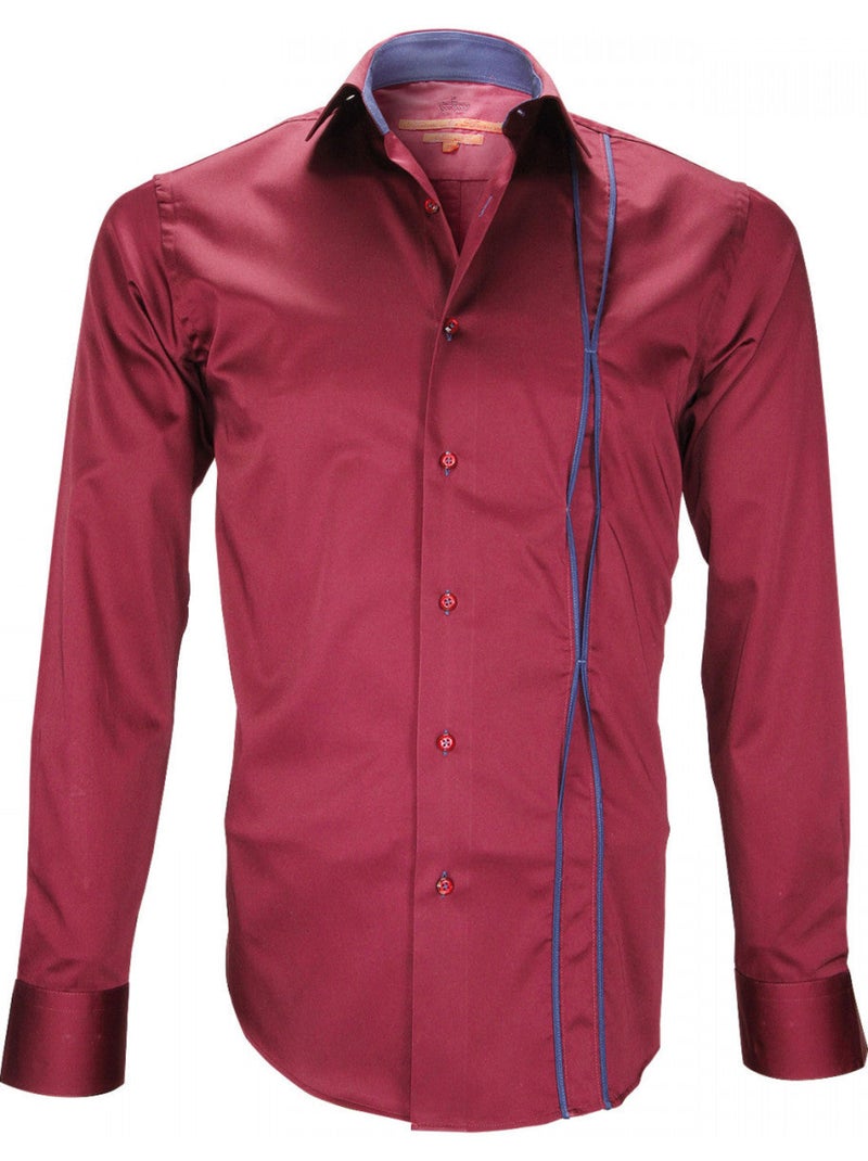 Chemise homme mode coupe cintrée ICKENHAM Andrew Mac Allister Bordeaux - Kiabi