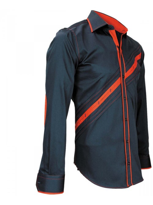 Chemise homme mode coupe cintrée LAZZIO Emporio balzani Bleu , 44 - Kiabi