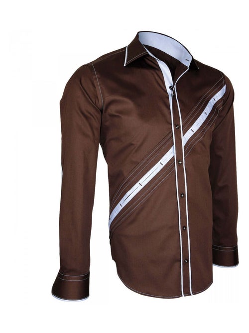 Chemise homme mode coupe cintrée LAZZIO Emporio balzani Marron , 39 - Kiabi