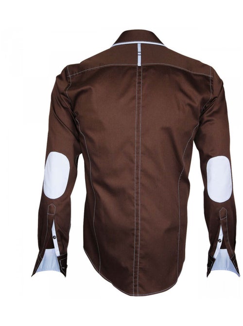 Chemise homme mode coupe cintrée LAZZIO Emporio balzani Marron , 39 - Kiabi