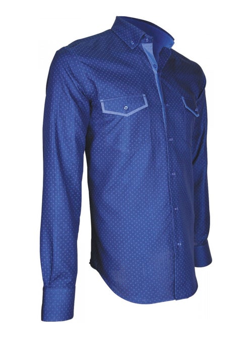 Chemise homme mode coupe cintrée TASCA NEW Emporio balzani Bleu , Bleu , 44 - Kiabi