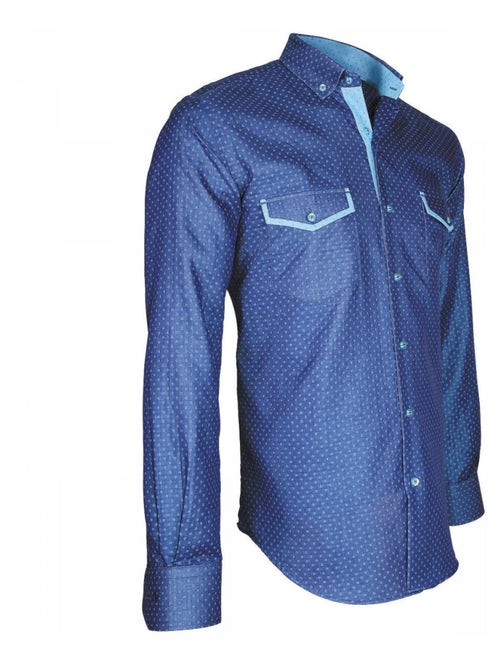 Chemise homme mode coupe cintrée TASCA NEW Emporio balzani Bleu , Bleu , 44 - Kiabi