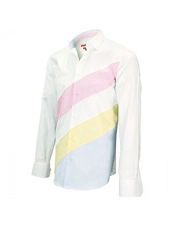 Chemise homme mode coupe cintrée THIRD Andrew Mac Allister Blanc , Jaune , 38