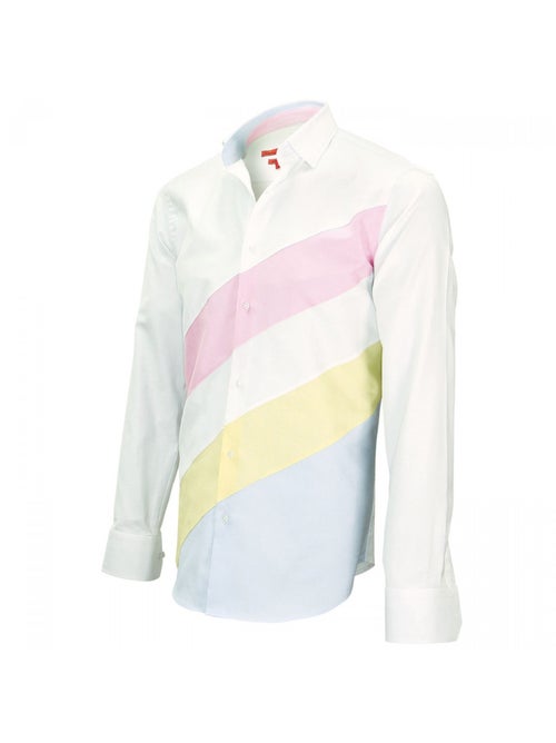 Chemise homme mode coupe cintrée THIRD Andrew Mac Allister Blanc , Jaune , 38 - Kiabi