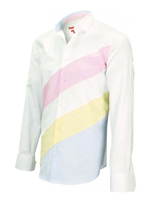 Chemise homme mode coupe cintrée THIRD Andrew Mac Allister Blanc , Jaune , 42 - Kiabi