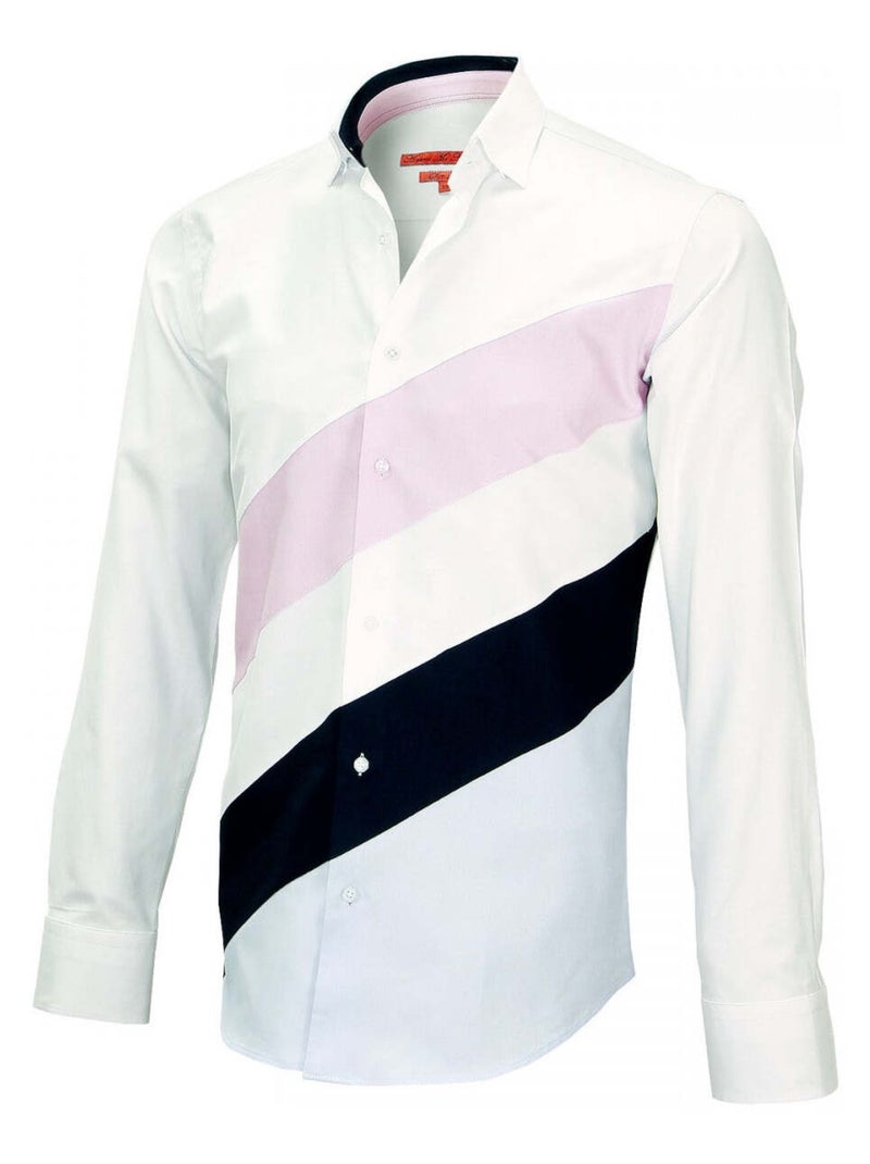 Chemise homme mode coupe cintrée THIRD Andrew Mac Allister Blanc , Jaune , 42 Blanc Jaune - Kiabi