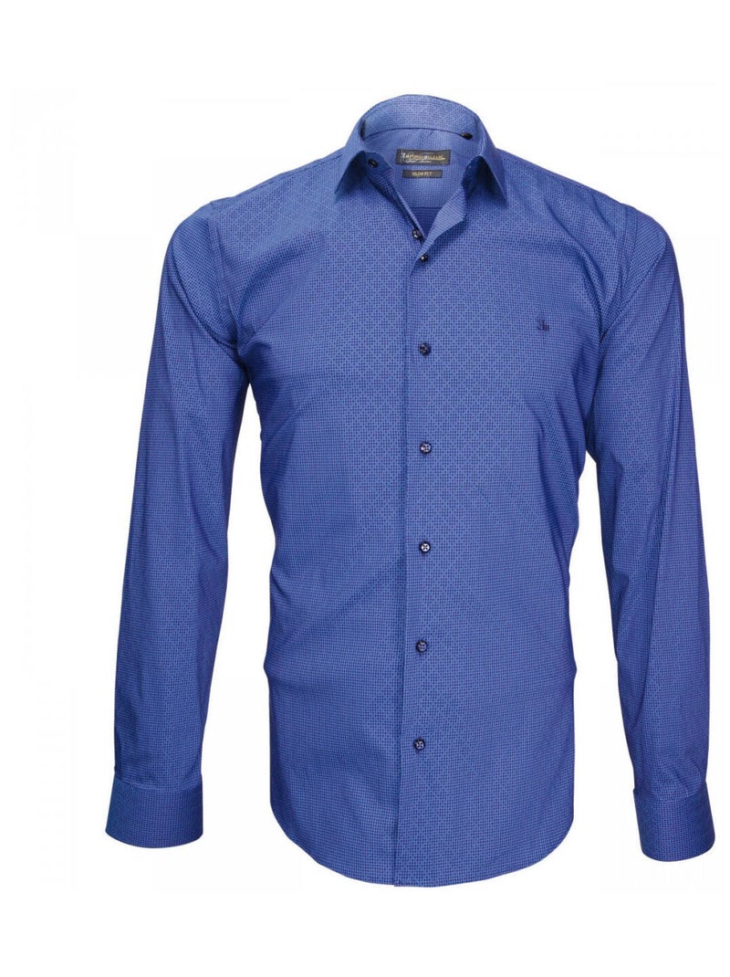 Chemise homme mode coupe cintrée TIBERIO Emporio balzani Blanc , Bleu , 42 Blanc Bleu - Kiabi