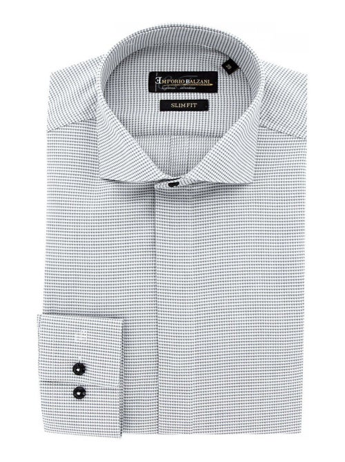 Chemise homme mode gorge cachée à motifs coupe cintrée ANDREA Emporio balzani Gris , 38 - Kiabi