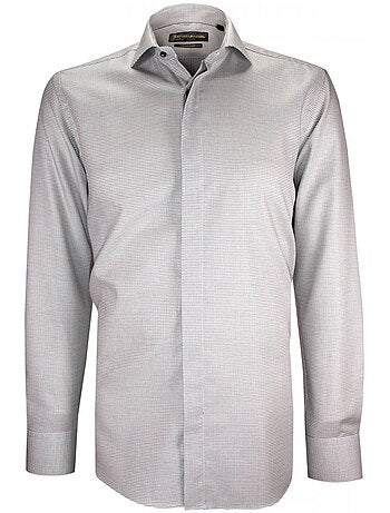 Chemise homme mode gorge cachée à motifs coupe cintrée ANDREA Emporio balzani Gris , 41