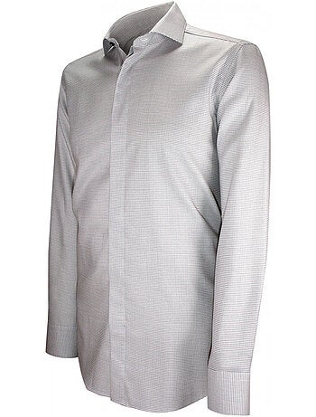 Chemise homme mode gorge cachée à motifs coupe cintrée ANDREA Emporio balzani Gris , 41