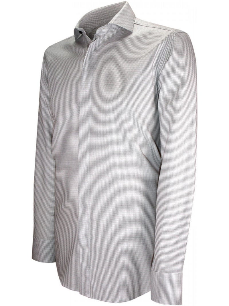 Chemise homme mode gorge cachée à motifs coupe cintrée ANDREA Emporio balzani Noir - Kiabi