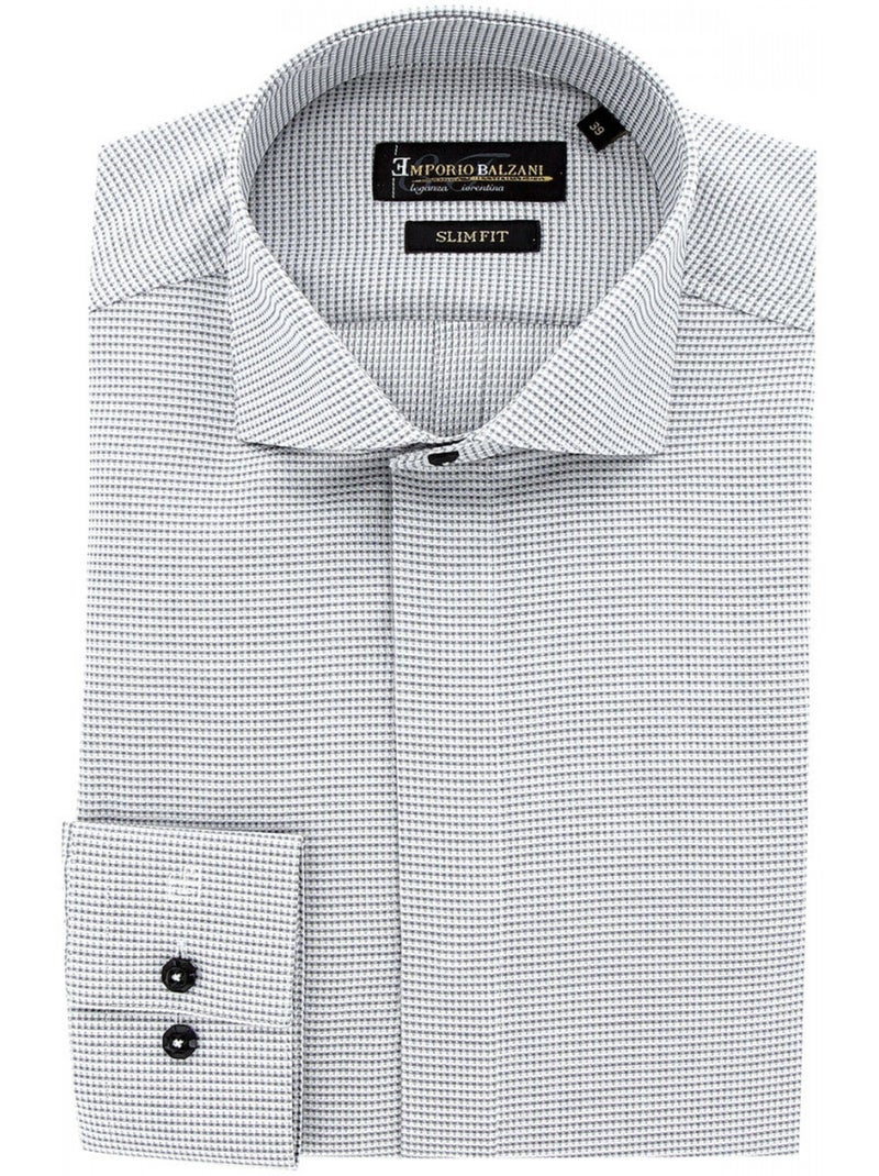 Chemise homme mode gorge cachée à motifs coupe cintrée ANDREA Emporio balzani Noir - Kiabi