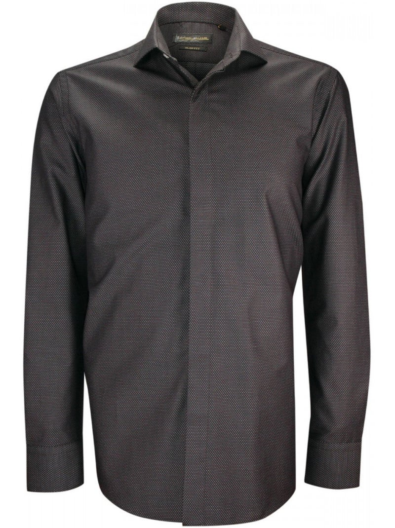 Chemise homme mode gorge cachée à motifs coupe cintrée ANDREA Emporio balzani Noir - Kiabi