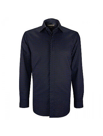 Chemise homme mode gorge cachée à motifs coupe cintrée LUIGI2 Emporio balzani Noir , 38