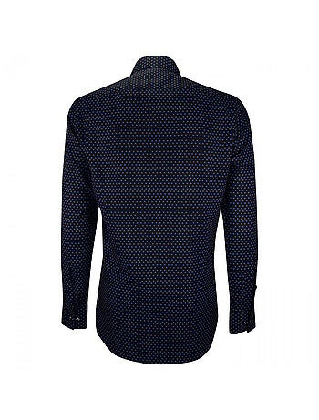 Chemise homme mode gorge cachée à motifs coupe cintrée LUIGI2 Emporio balzani Noir , 38
