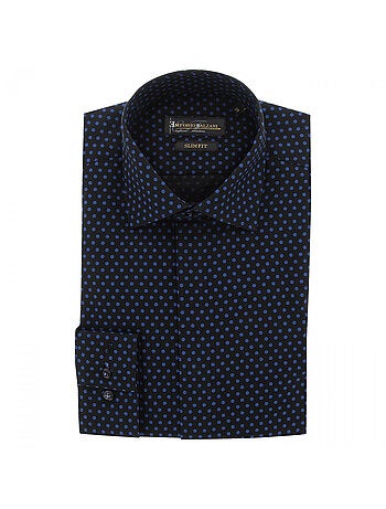 Chemise homme mode gorge cachée à motifs coupe cintrée LUIGI2 Emporio balzani Noir , 38