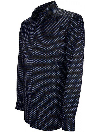 Chemise homme mode gorge cachée à motifs coupe cintrée LUIGI2 Emporio balzani Noir , 39