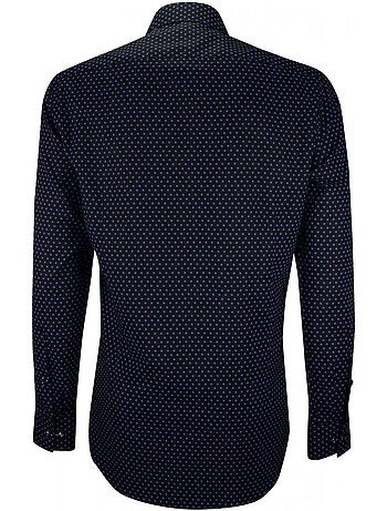 Chemise homme mode gorge cachée à motifs coupe cintrée LUIGI2 Emporio balzani Noir , 39