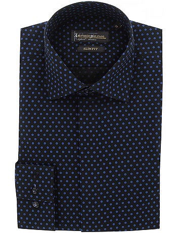 Chemise homme mode gorge cachée à motifs coupe cintrée LUIGI2 Emporio balzani Noir , 39