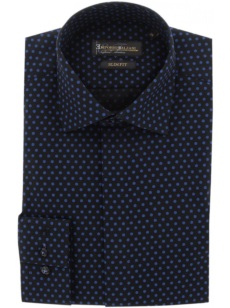 Chemise homme mode gorge cachée à motifs coupe cintrée LUIGI2 Emporio balzani Noir - Kiabi