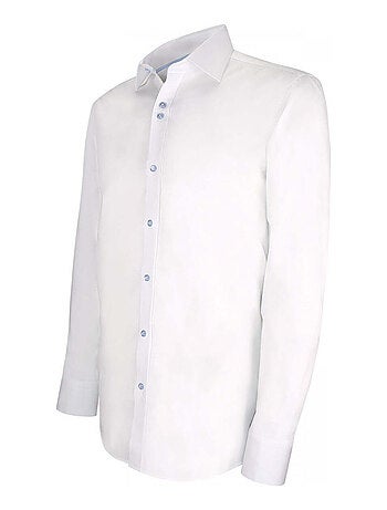 Chemise homme mode haut de gamme coupe cintrée LIVIO Emporio balzani Blanc , Rouge , 38