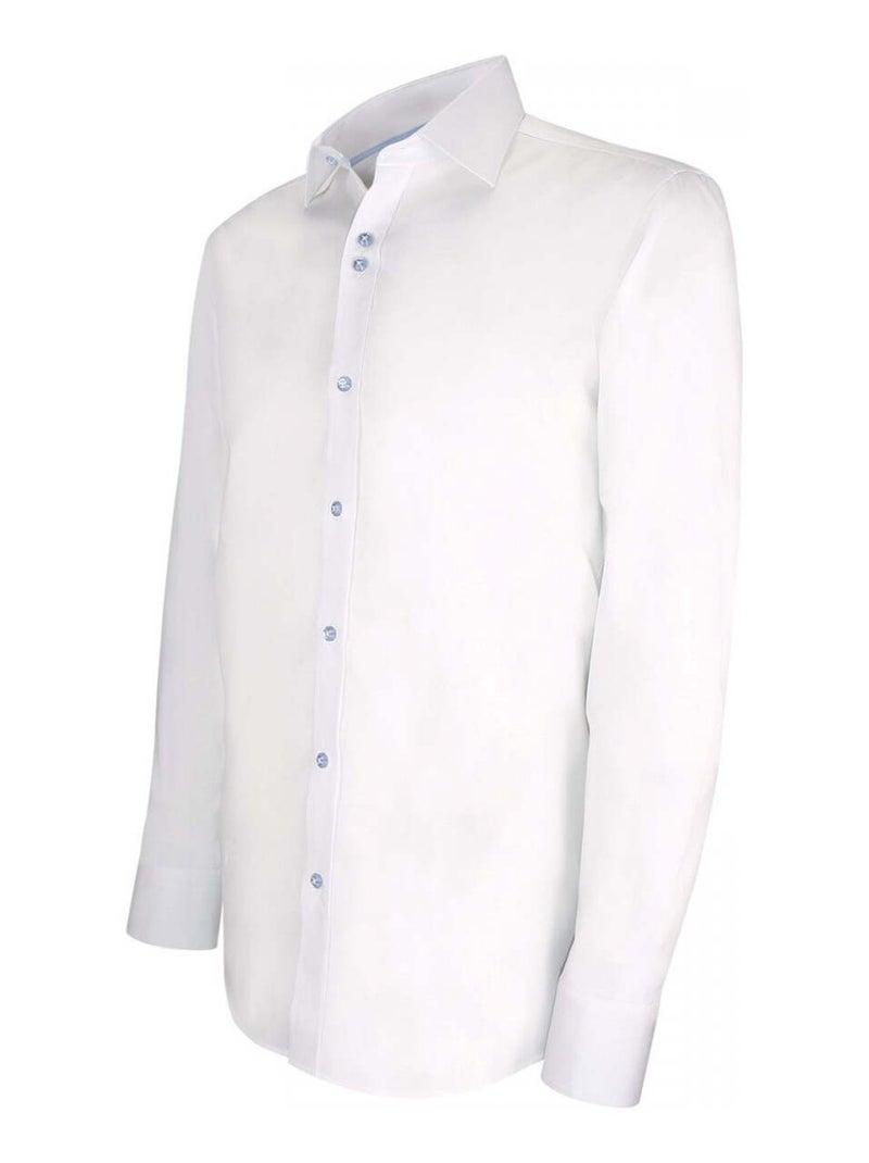 Chemise homme mode haut de gamme coupe cintrée LIVIO Emporio balzani Blanc Bleu - Kiabi
