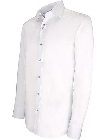 Chemise homme mode haut de gamme coupe cintrée LIVIO Emporio balzani Blanc , Rouge , 40