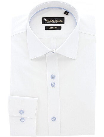 Chemise homme mode haut de gamme coupe cintrée LIVIO Emporio balzani Blanc , Rouge , 40