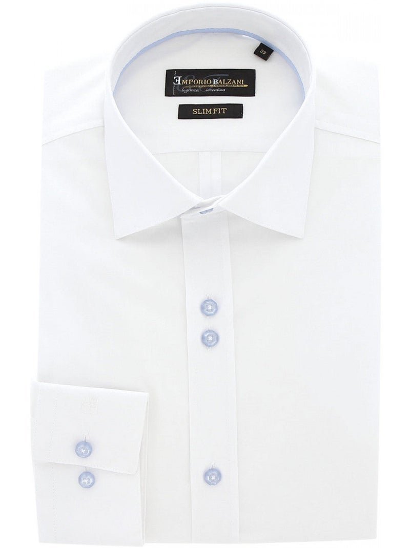 Chemise homme mode haut de gamme coupe cintrée LIVIO Emporio balzani Blanc , Orange , 40 Blanc Orange - Kiabi