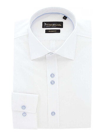Chemise homme mode haut de gamme coupe cintrée LIVIO Emporio balzani Blanc , Rouge , 38
