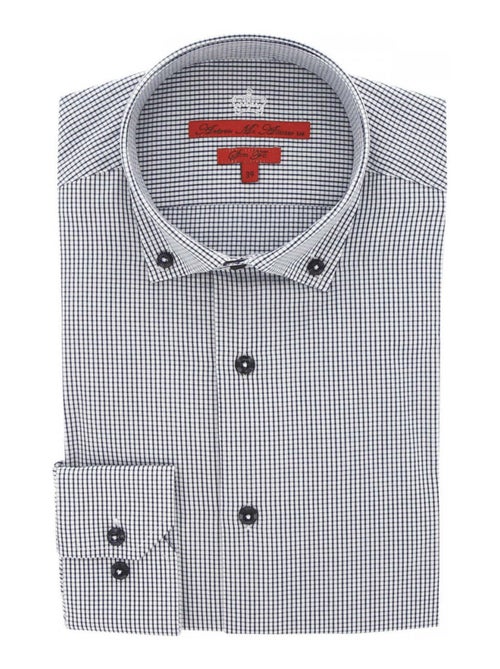 Chemise homme mode vichy coupe cintrée OLIVER Andrew Mac Allister Bleu , 41 - Kiabi