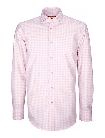 Chemise homme mode vichy coupe cintrée OLIVER Andrew Mac Allister Rose , 38