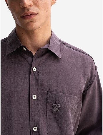 Chemise homme oversize à manches longues et poche giesto